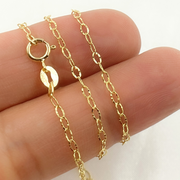 14k Solid Gold Diamond Cut Oval Link Chain